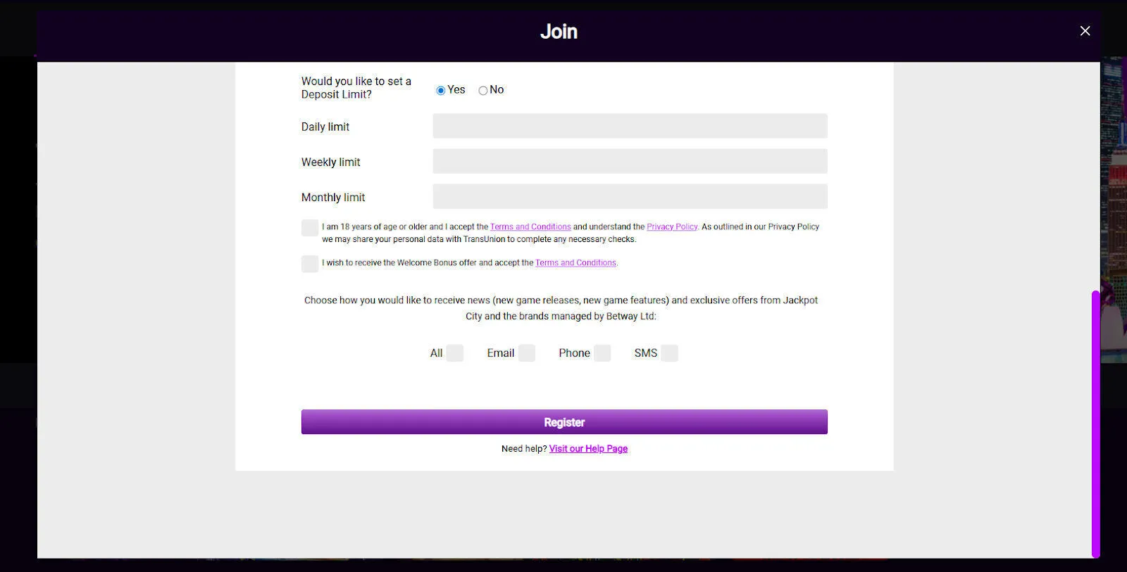 Set A Deposit Limit For Jackpot City Background Image