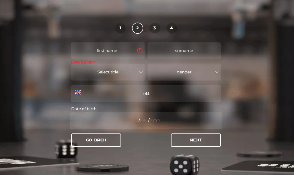 Enter Personal Details Background Image