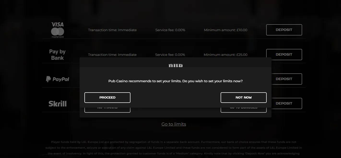 Set A Deposit Limit Background Image