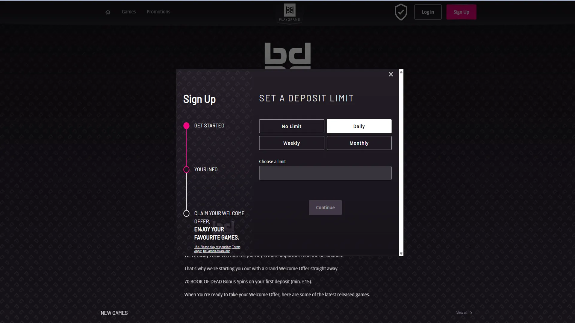 Set A Deposit Limit Background Image