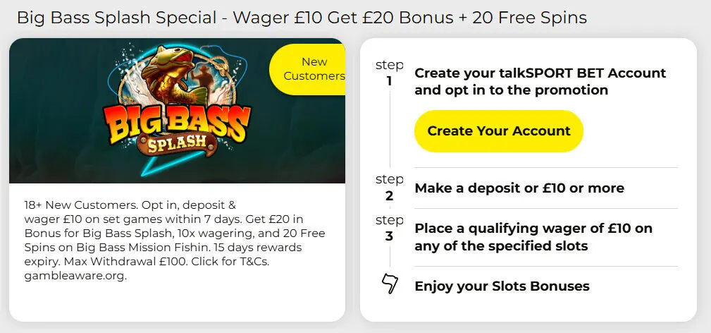 TalkSPORT BET Big Bass Splash Special Background Image