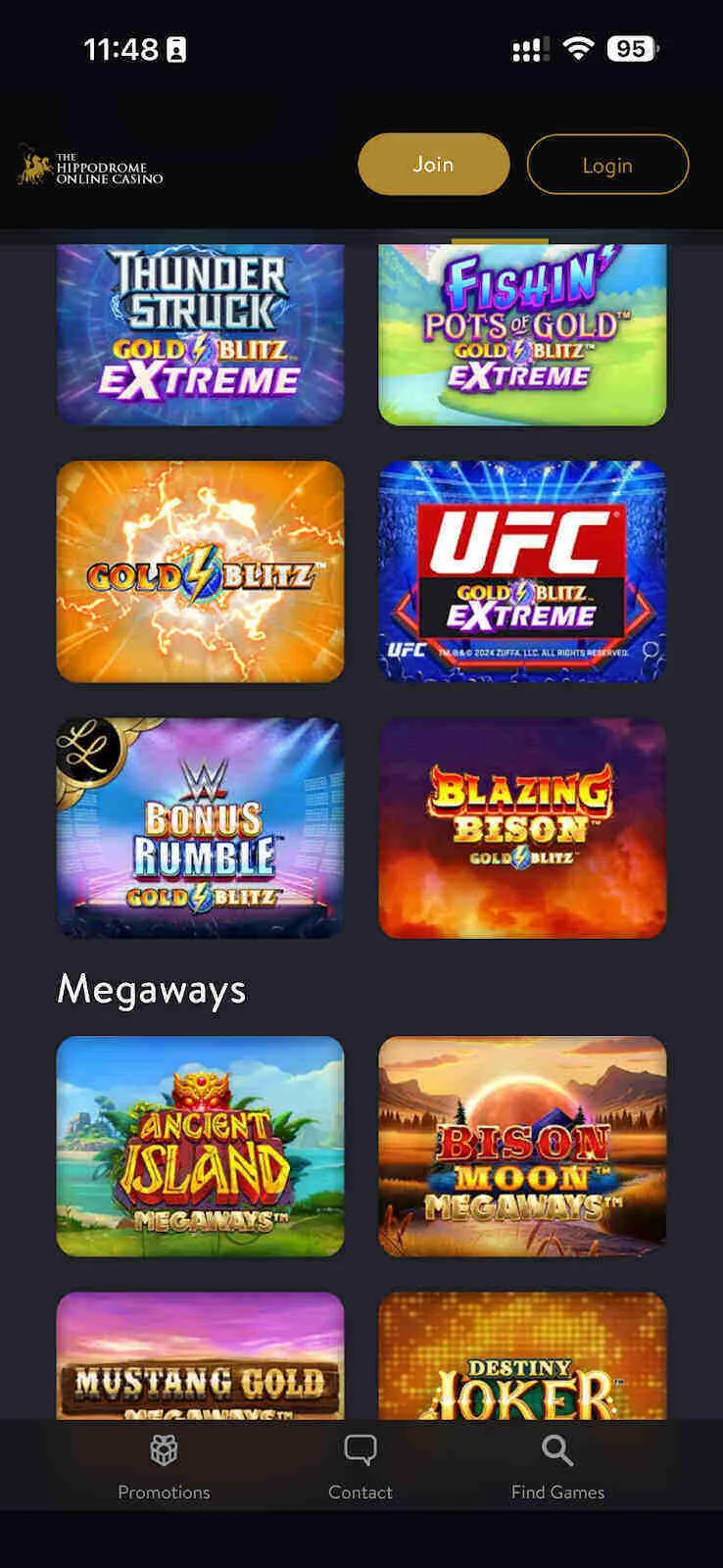 Hippodrome Casino Mobile Slots And Megaways Background Image