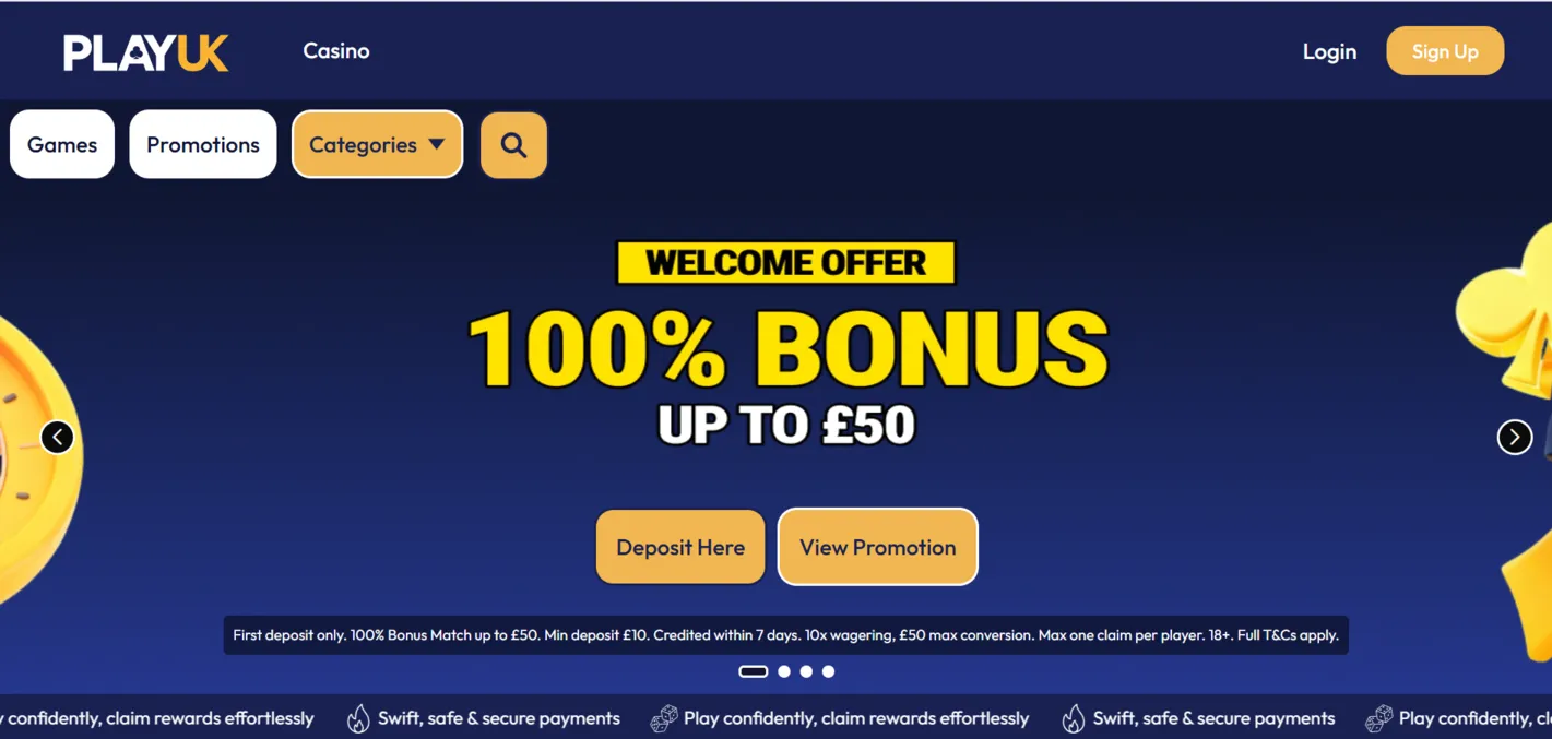 How To Sign Up To PlayUK Casino Background Image