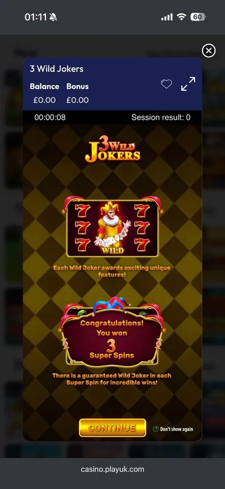 PlayUK Casino 3 Wilds Jokers Background Image