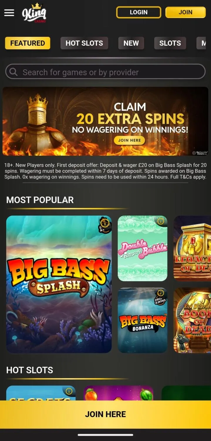 Welcome To King Casino Background Image