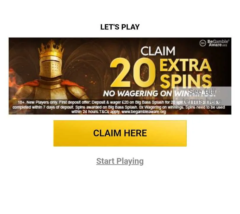 King Casino Claim Here Background Image