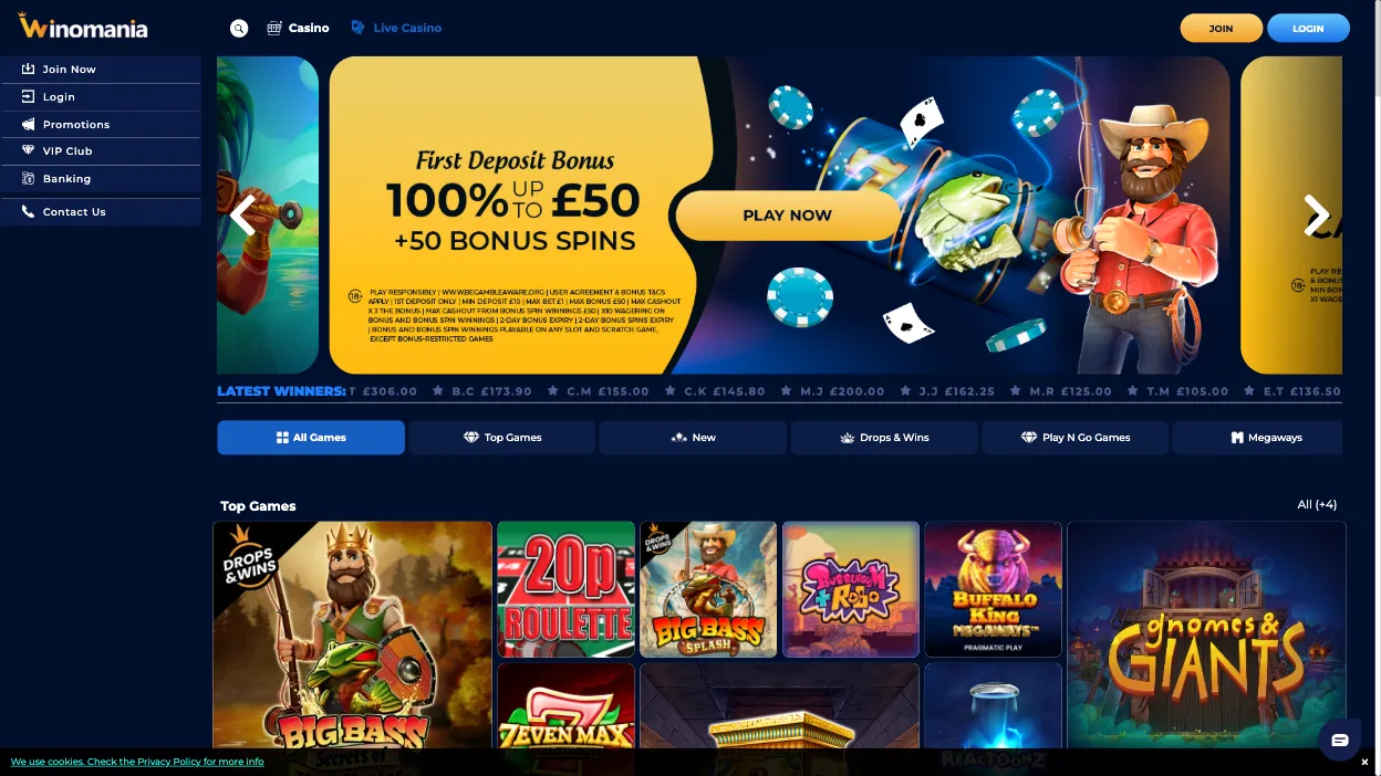 Winomania Welcome Offer Background Image