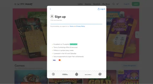 Lottomart How To Sign Up Step 2 Background Image