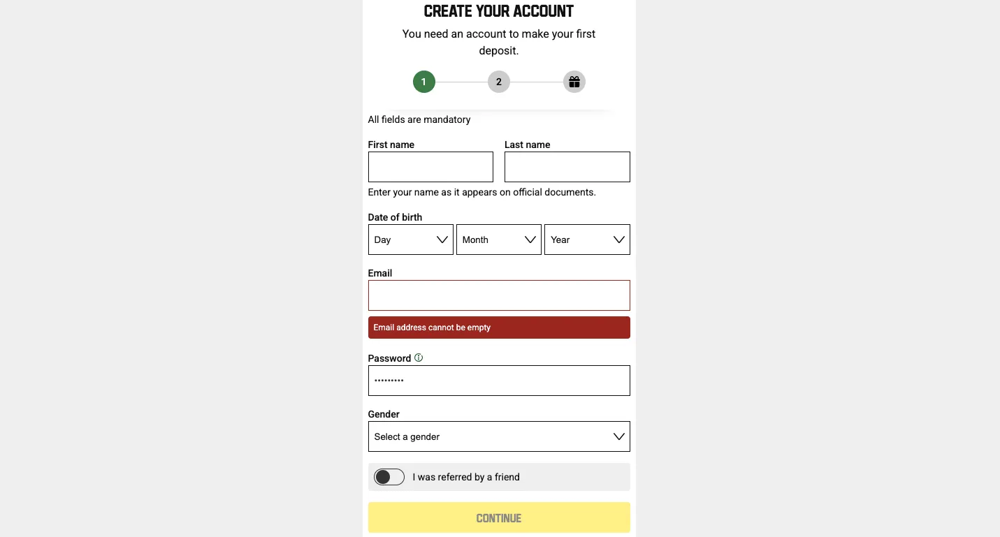 Unibet Casino How To Sign Up Step 1 Background Image