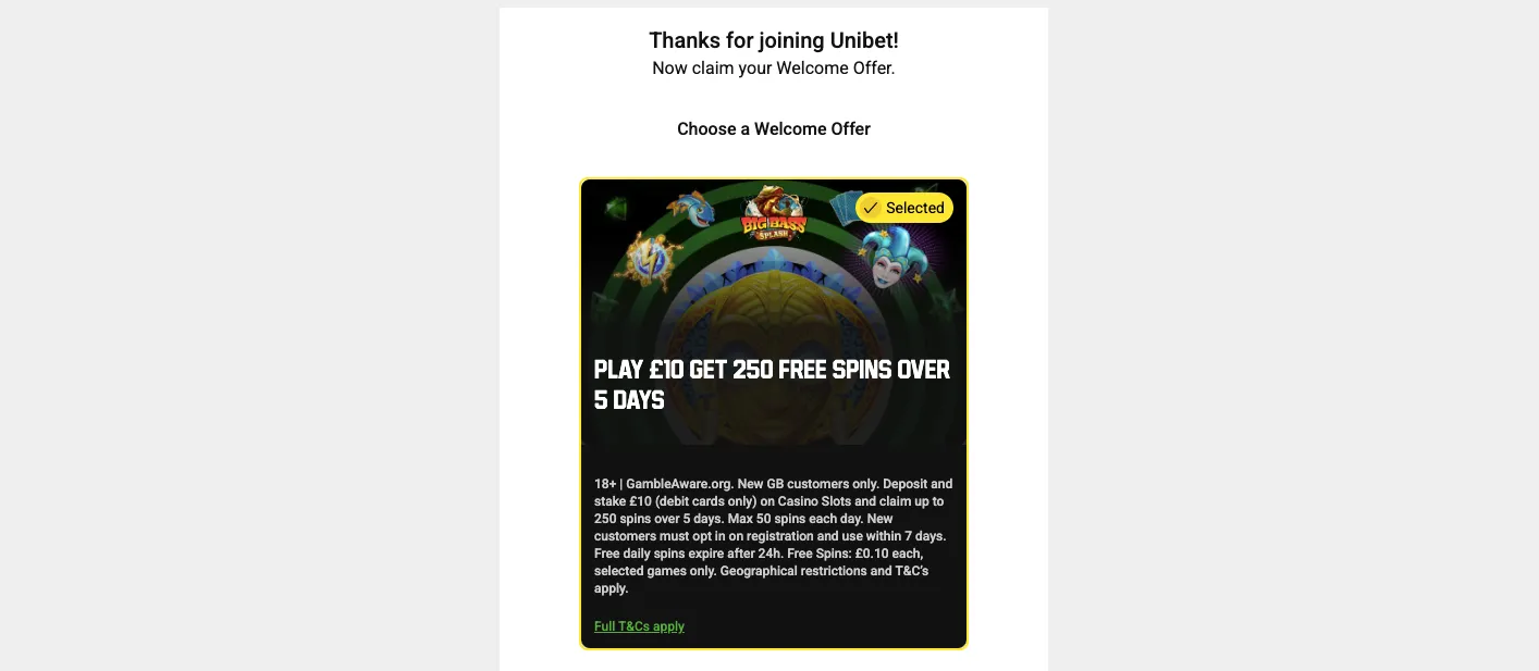 Unibet Casino How To Sign Up Step 3 Background Image