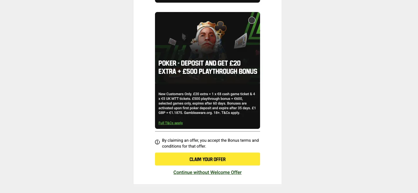 Unibet Casino How To Sign Up Step 5 Background Image