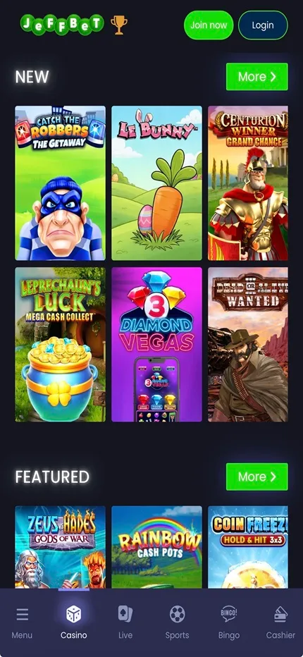 Jeffbet Casino Mobile Background Image