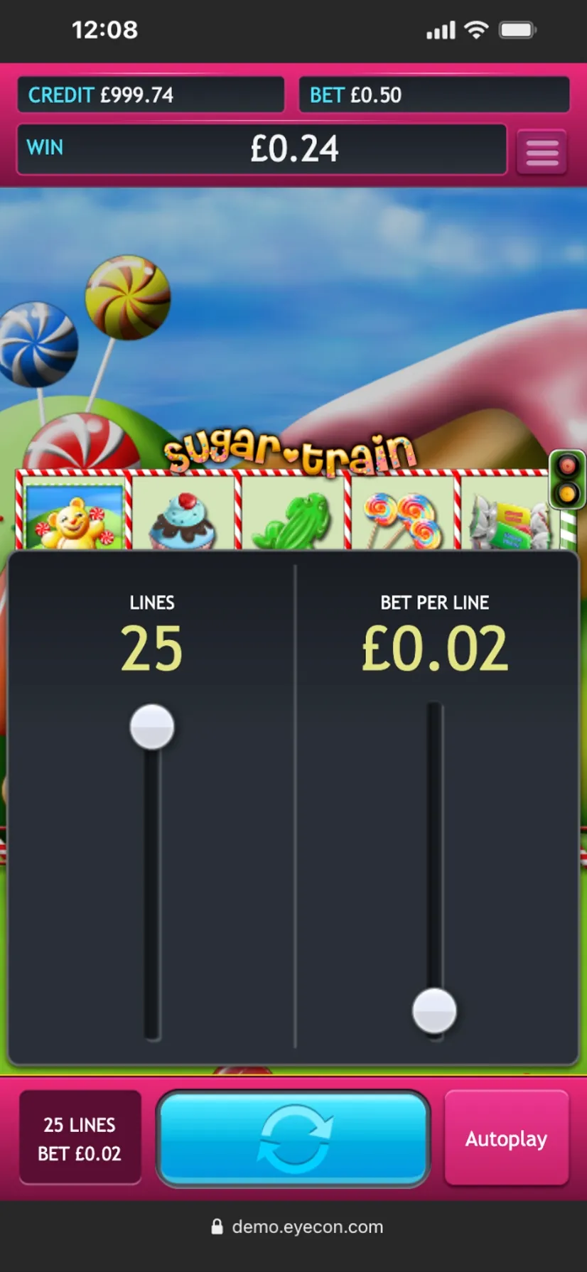 Sugar Train Slot Mobile 2 Background Image