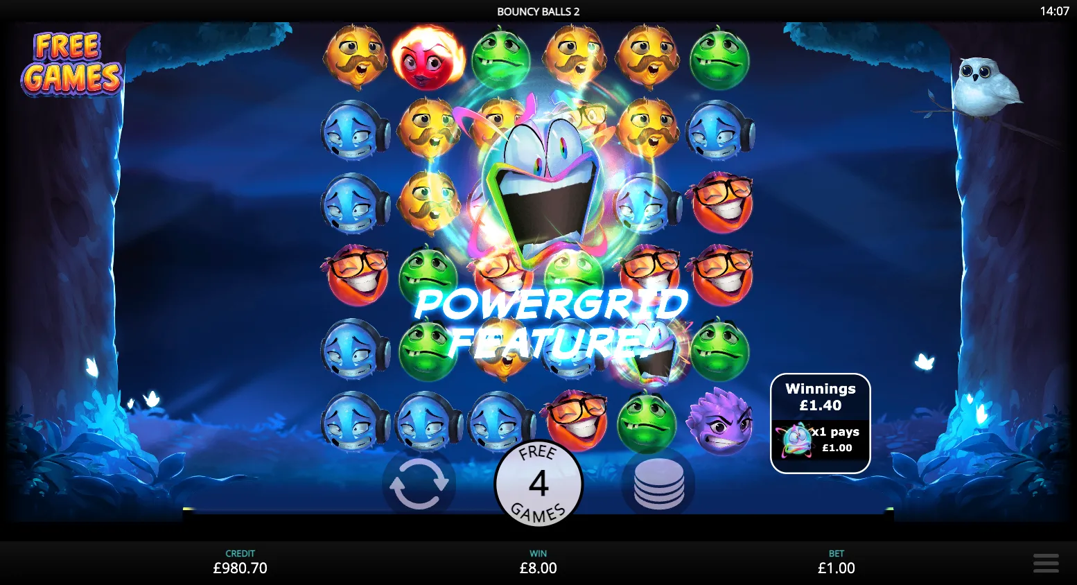 Bouncy Balls 2 Slot Powergrid Feature 1 Background Image