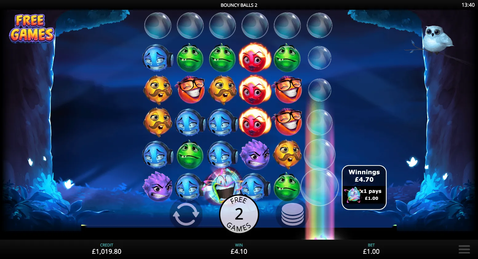 Bouncy Balls 2 Slot Powergrid Feature 2 Background Image