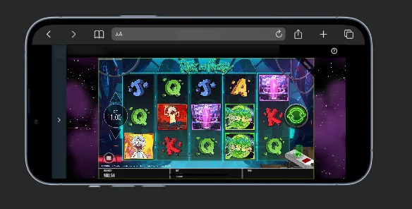 Rick And Morty Wubba Lubba Dub Dub Slot On Mobile Landscape Background Image