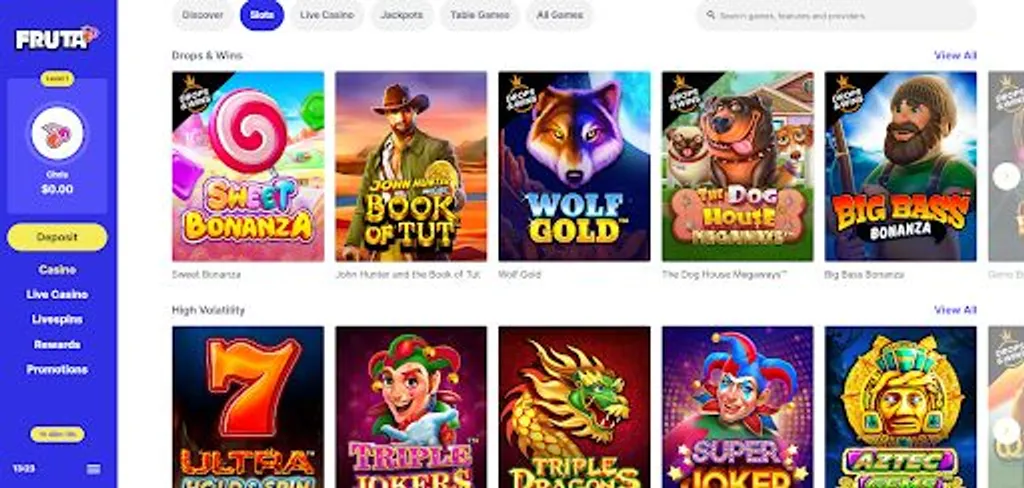 all slots at fruta casino