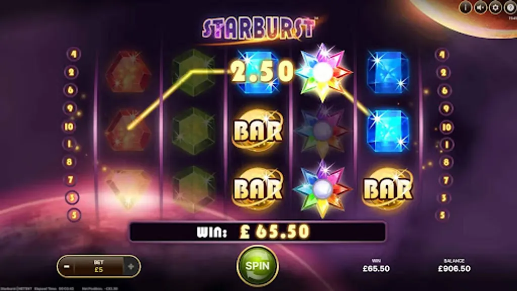 Image showing testing Starburst slot with real money