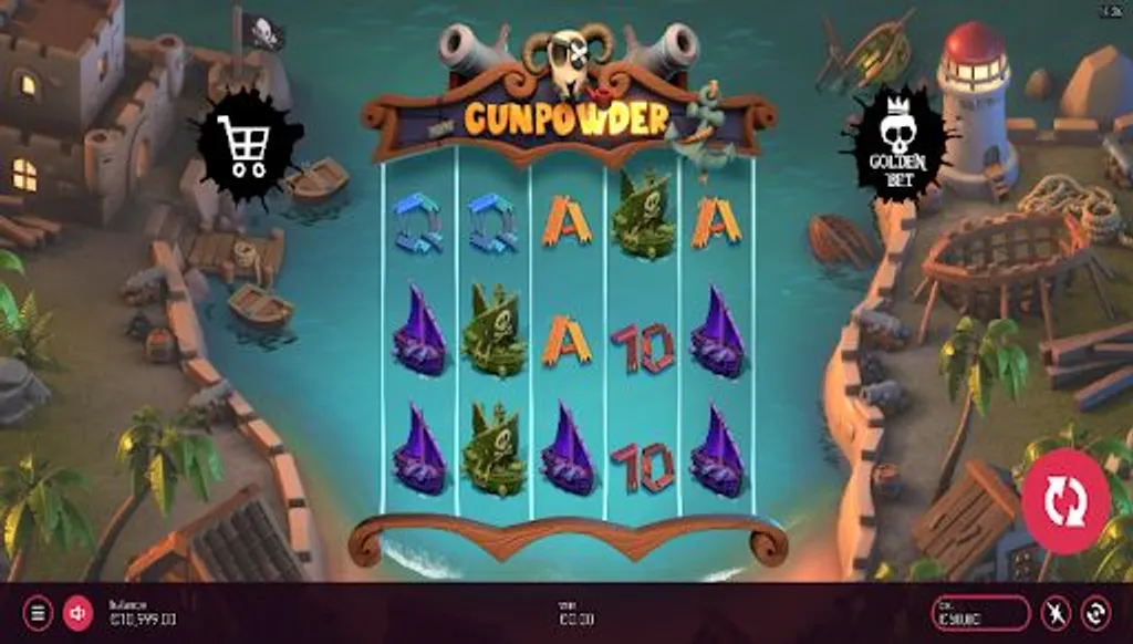 Base gameplay in the Gunpowder slot from Yggdrasil