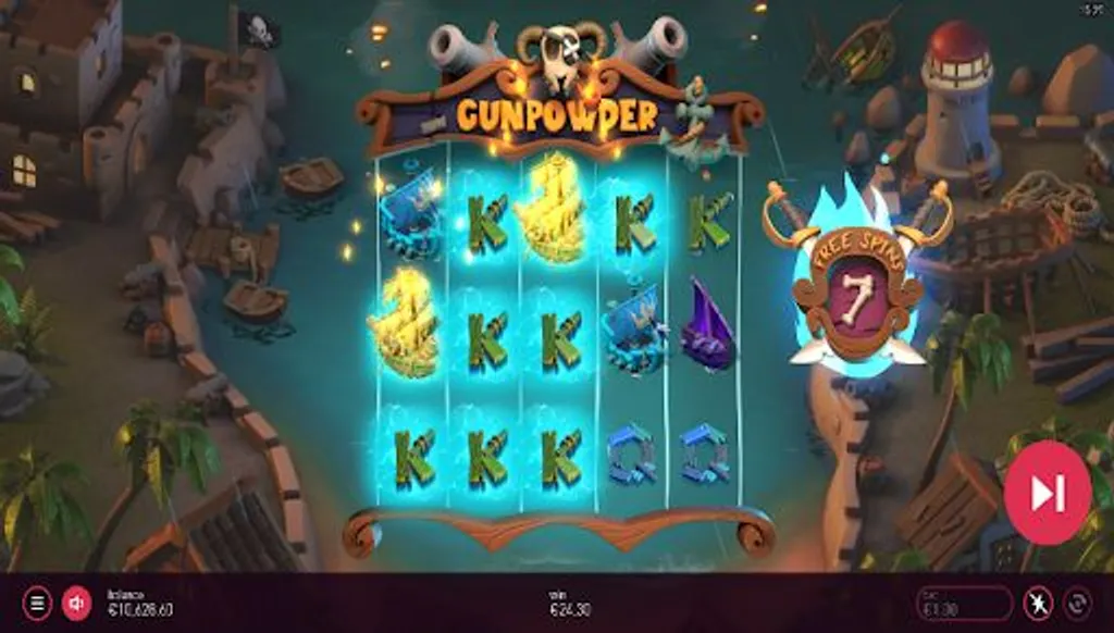 Free spins taking place in Gunpowder