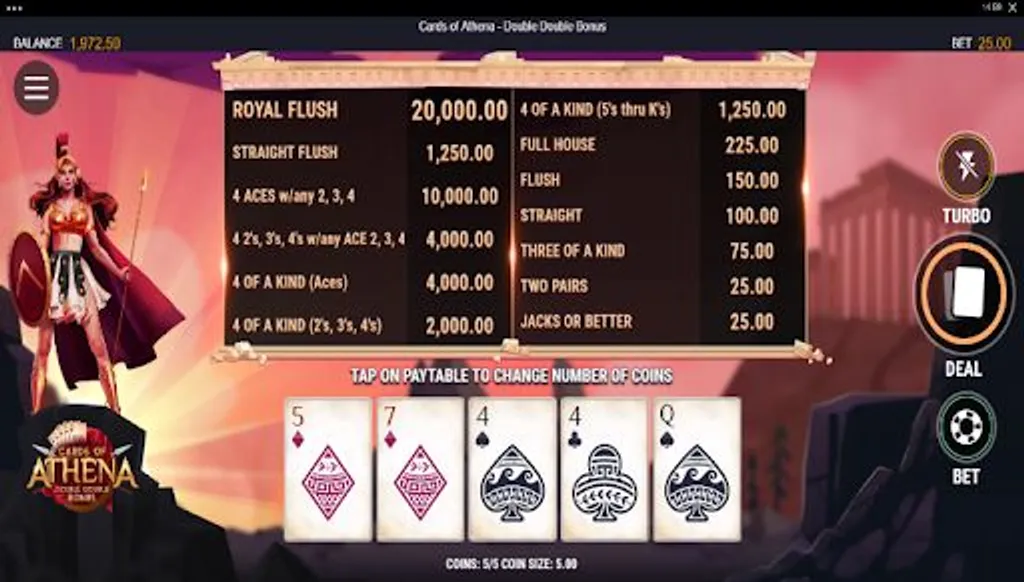 Cards of athena double double bonus