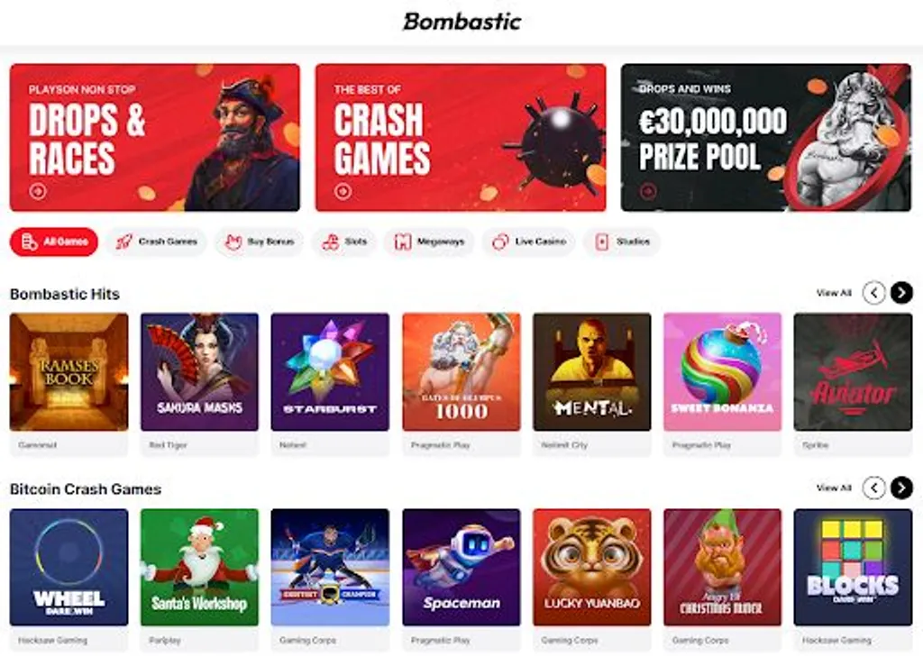 Bombastic casino games