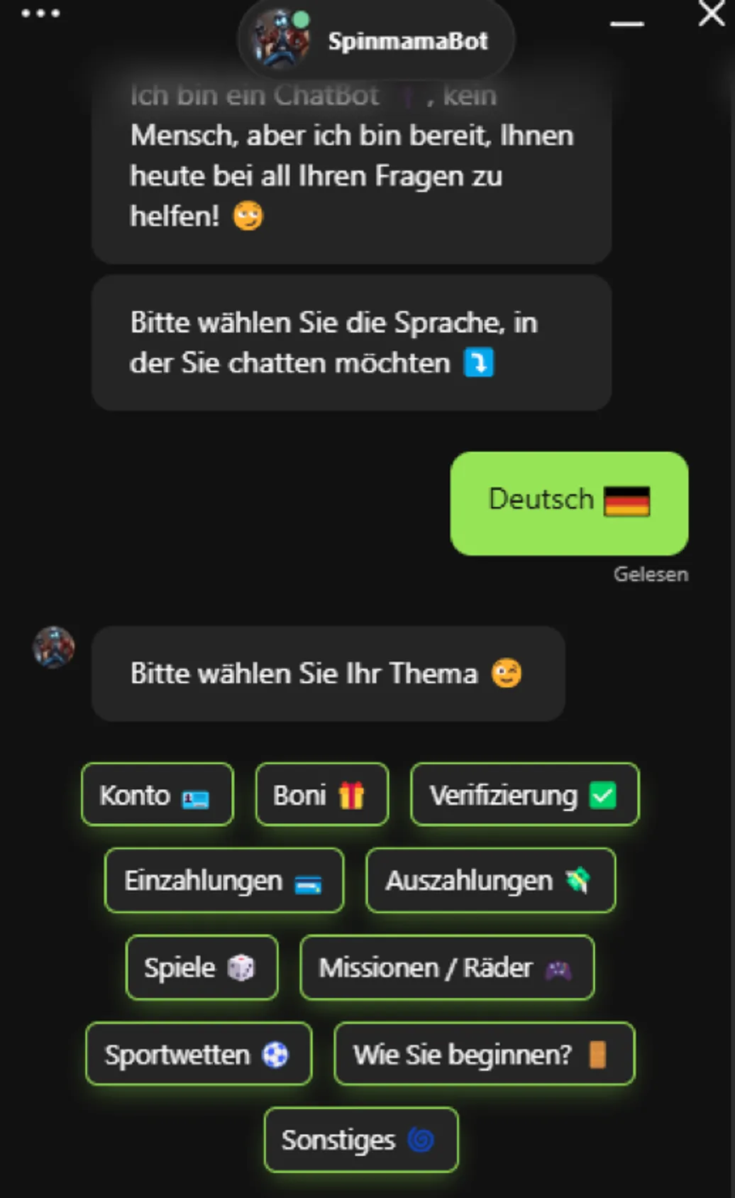 Spinmama Live Chat
