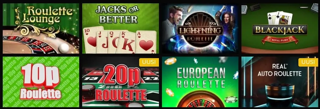 Regent Play Casino pöytäpelit valikoima