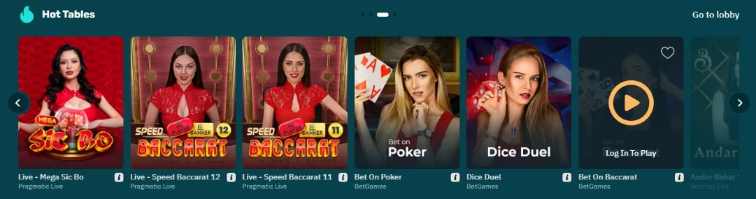 The immersive live casino games