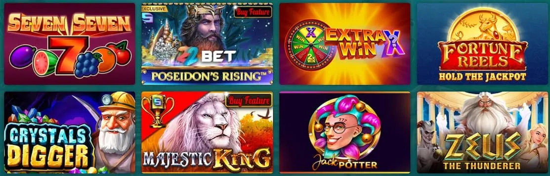 22Bet Casino eri vaihtoehdot kolikkopeleille ja valikko