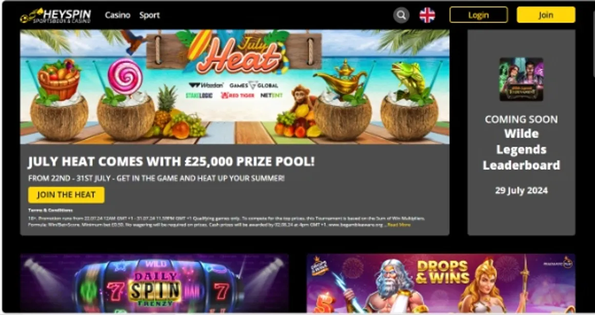 HeySpin Casino bonuses and offers