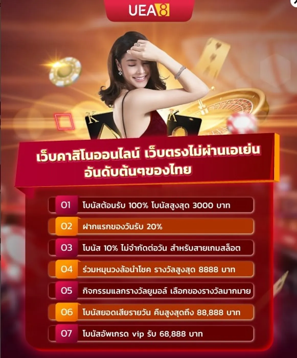 Uea8 โบนัสเครดิตฟรี คาสิโนออนไลน์ เว็บตรง