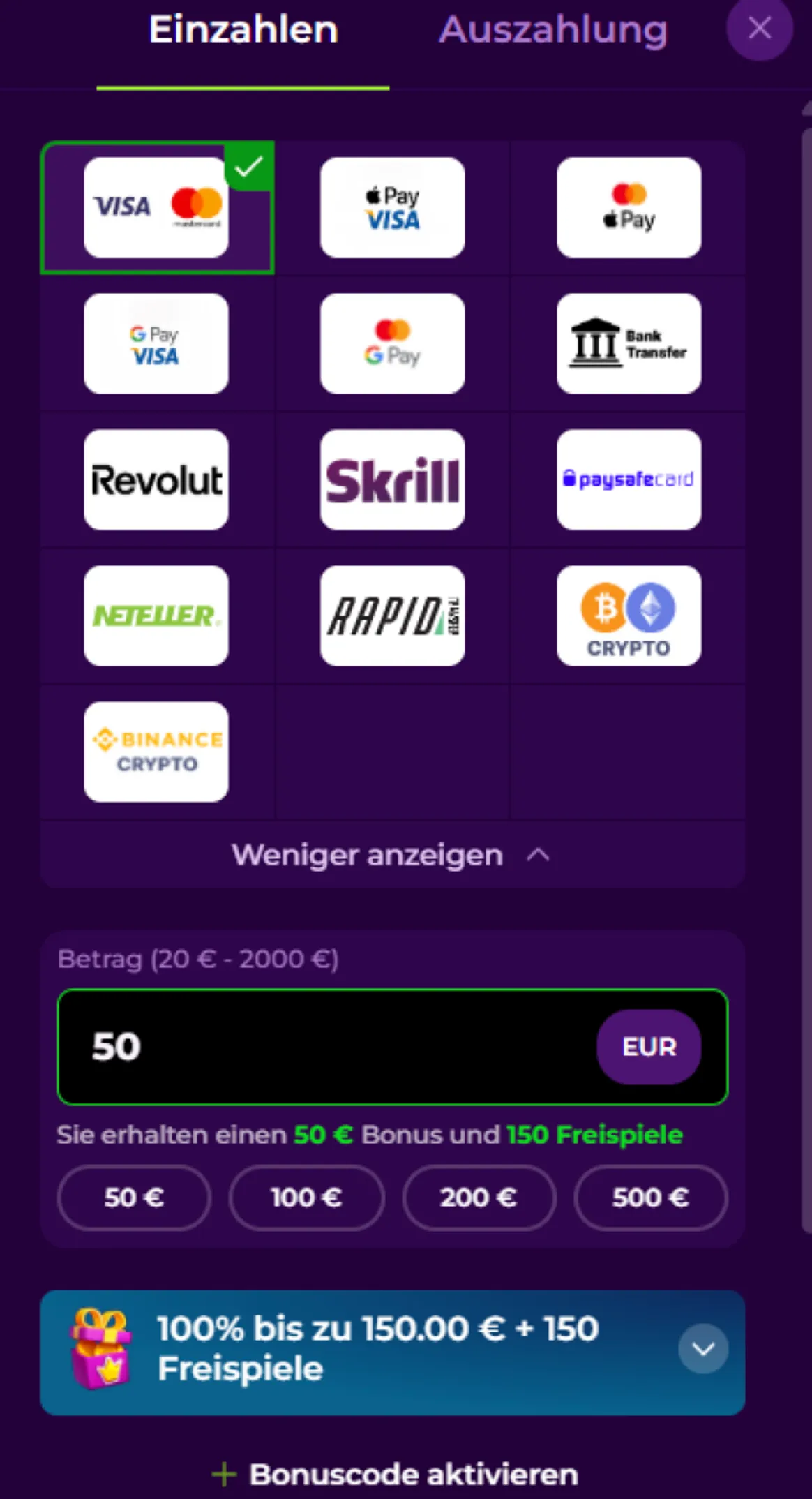 Spinmama Einzahlungen