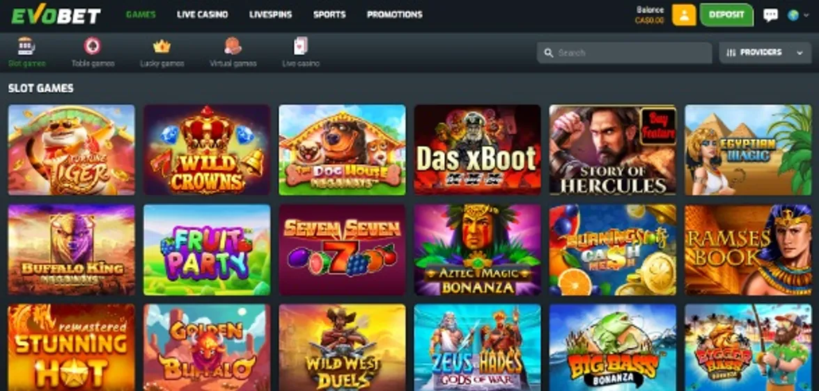 Best slots at Evobet Casino