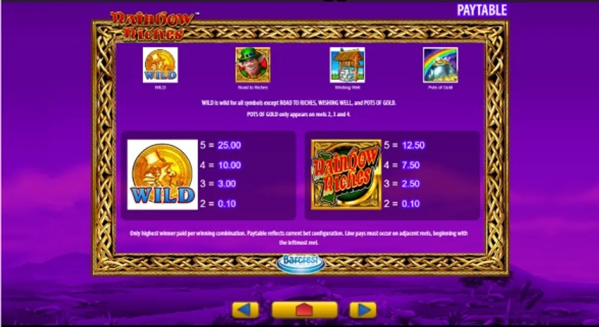 Rainbow riches gameplay