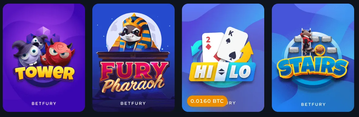 Jeux disponibles au betfury casino