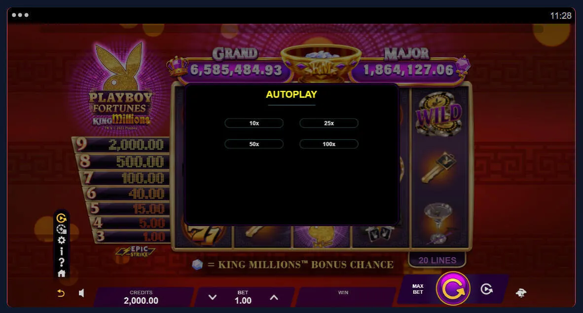 How to place your first bet on Playboy Fortunes King Millions?