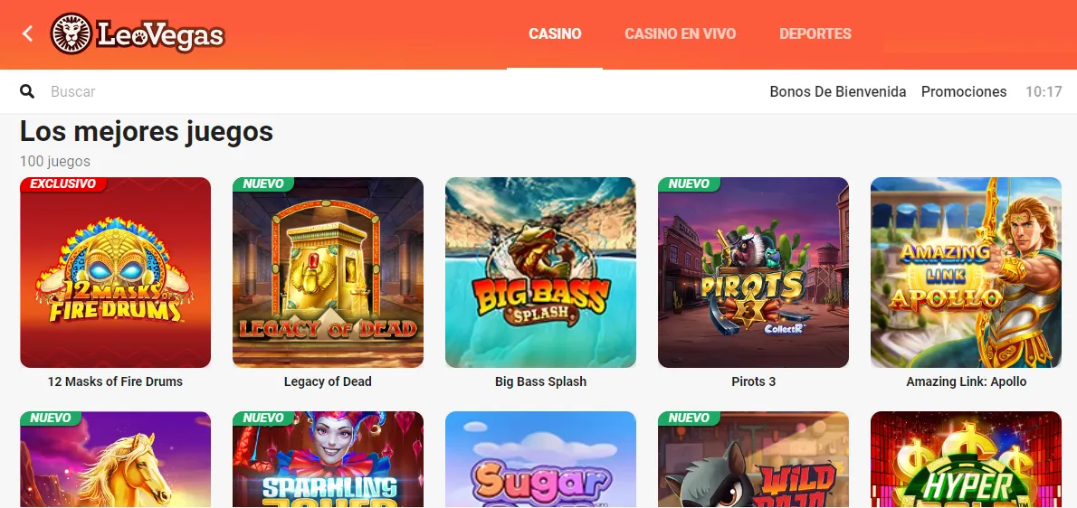 Conoce el catálogo de juegos de LeoVegas Casino