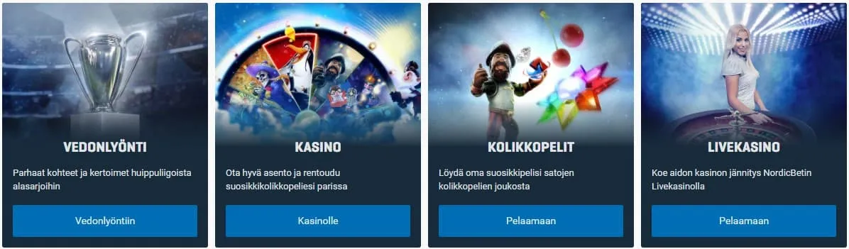 NordicBet valikoima ja pelit