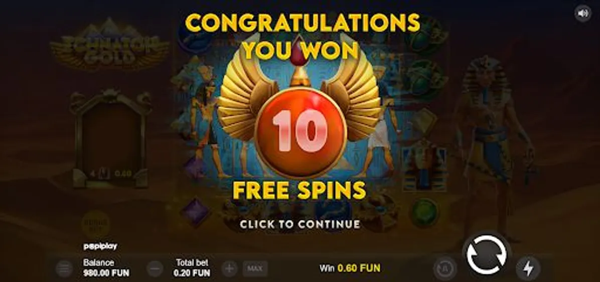 Echnaton Gold gameplay free spins