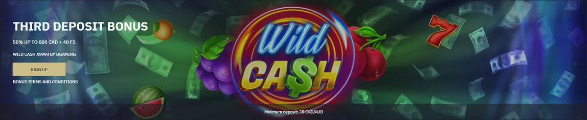 Belabet Casino third deposit bonus