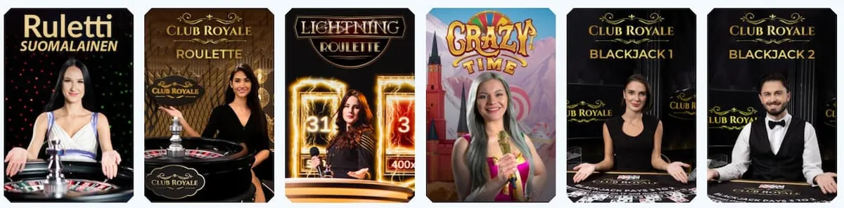 Sportaza Casino kategoriat ja valikoima live kasinon peleistä