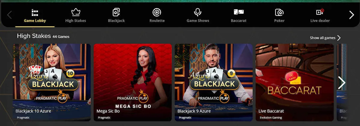 What casino games are on offer at Blackjack City?