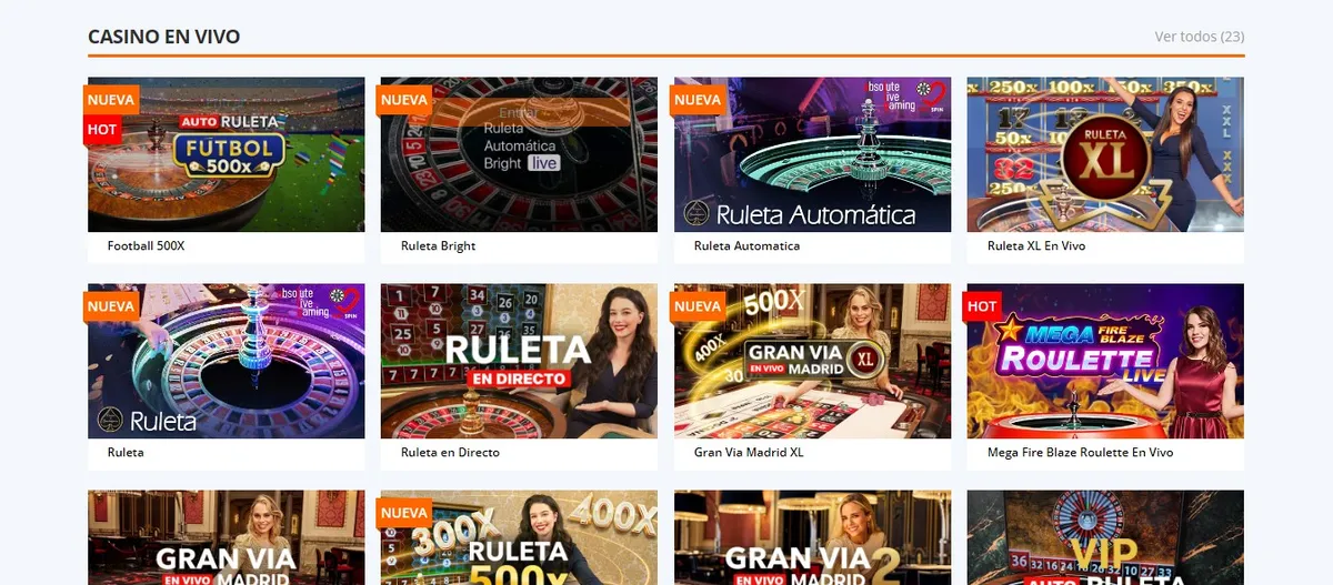 Casino en vivo Betsson España