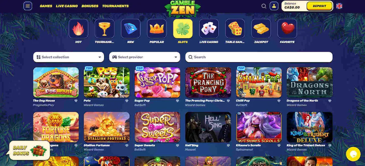 Playing exciting Gamblezen Casino slots