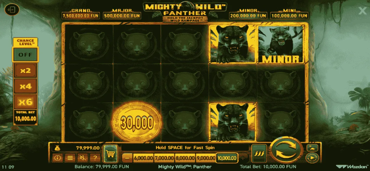 The Base Game of Mighty Wild Panther by Wazdan