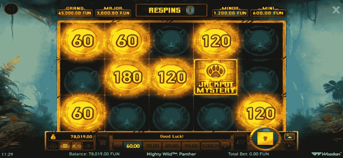 The Hold the Jackpot Bonus Game in action