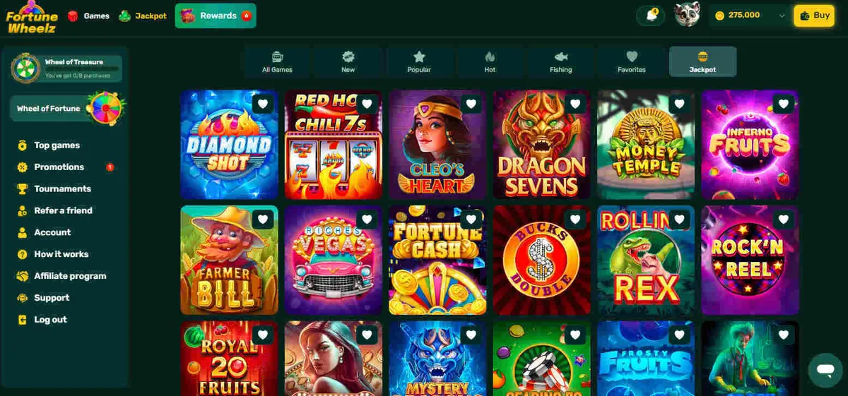 Jackpot slots I recommend at Fortune Wheelz