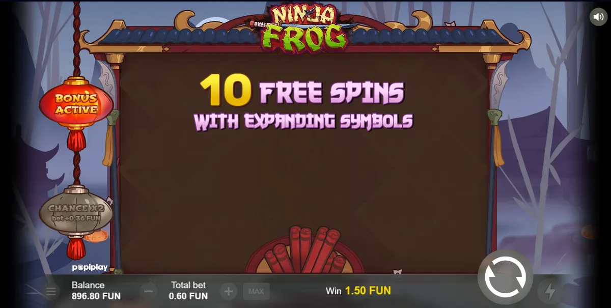 En el juego de slot Ninja Frog es posible comprar giros gratis
