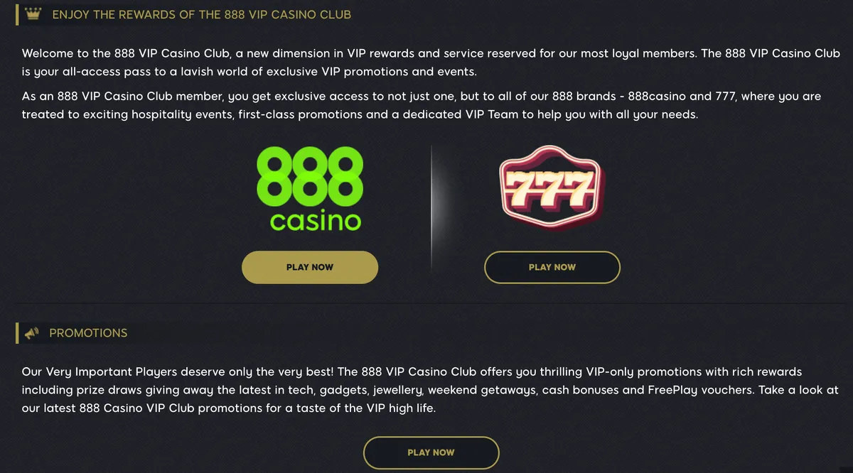 888 casino vip programme